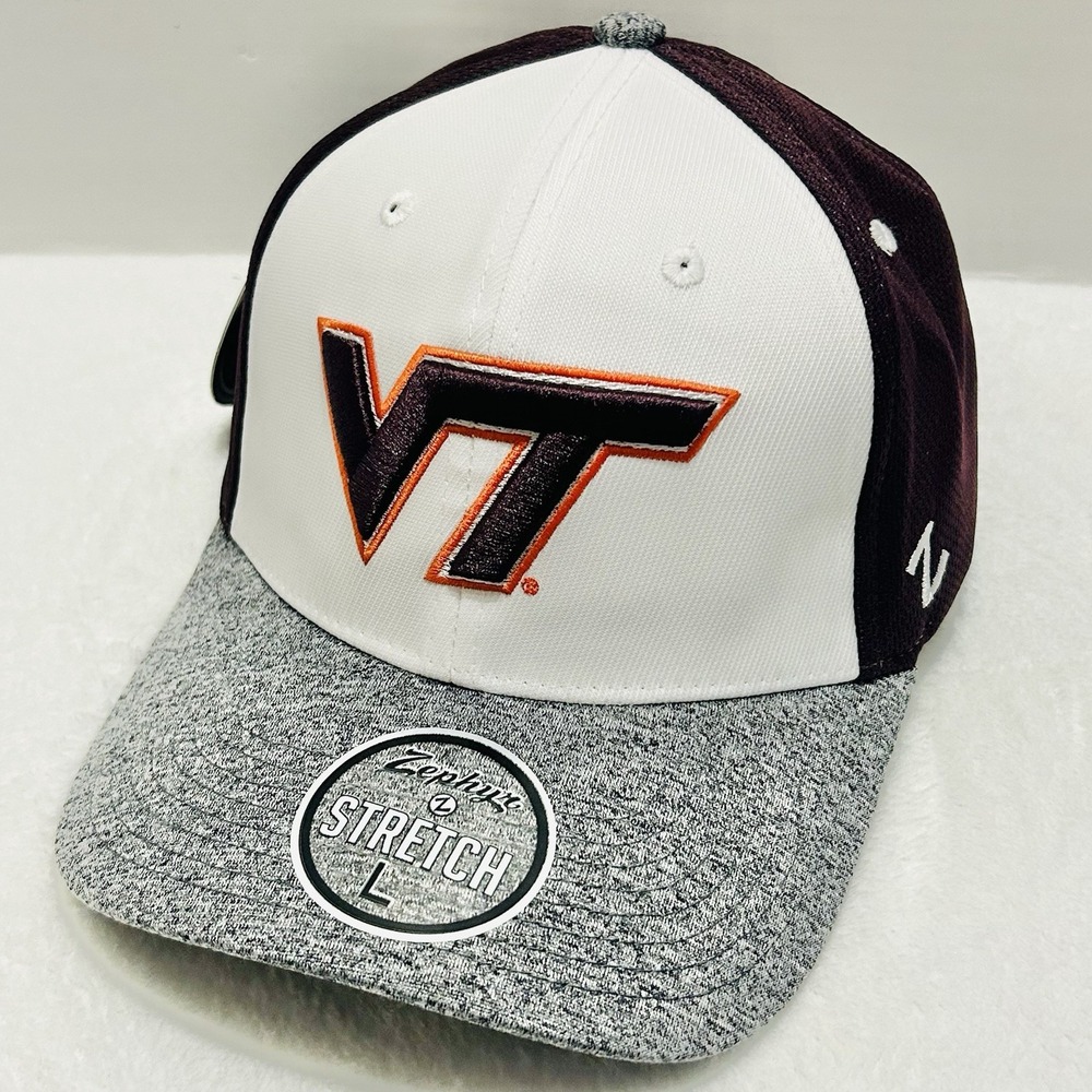 Zephyr Virginia Tech Hokies Ally Stretch Flex Hat Cap‎ Large Maroon NCAA College